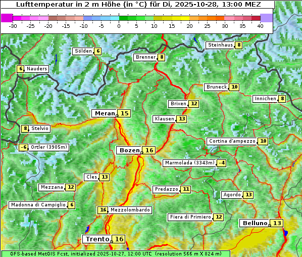 Temperatur, 28. 10. 2025