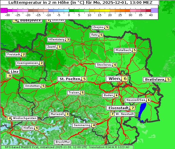 Temperatur, 1. 12. 2025