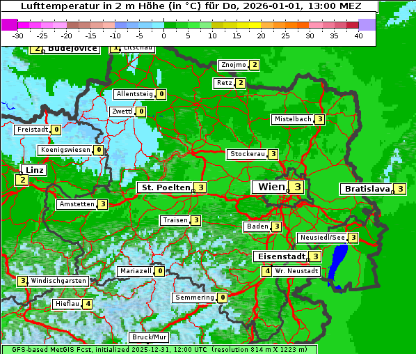 Temperatur, 1. 1. 2026