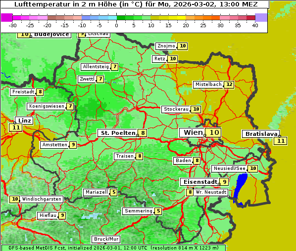 Temperatur, 2. 3. 2026