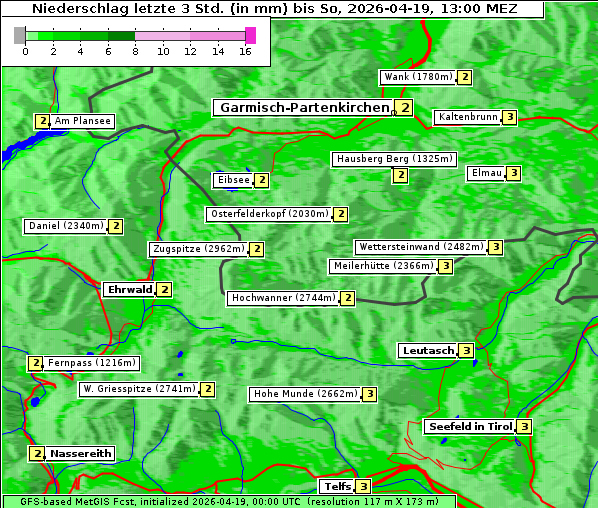 Niederschlag, 19. 4. 2026