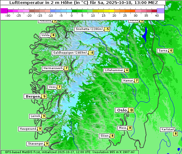 Temperatur, 18. 10. 2025