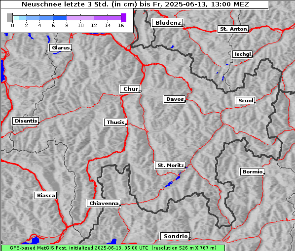 Neuschnee, 13. 6. 2025