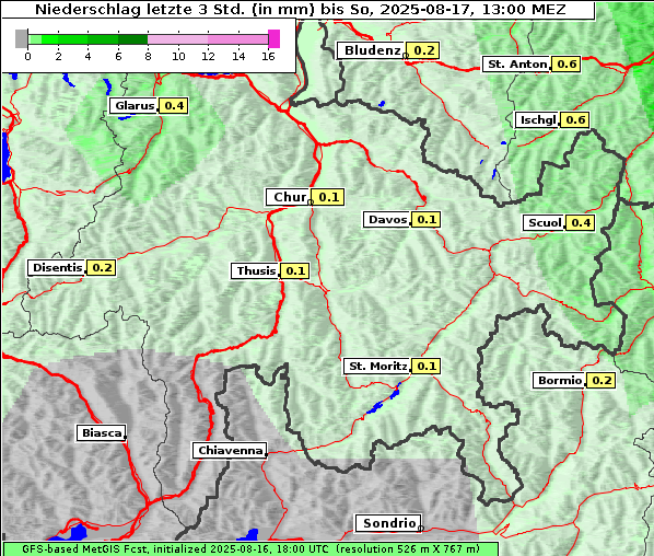 Niederschlag, 17. 8. 2025