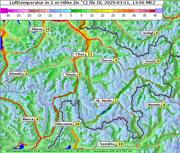 Temperatur, 11. 3. 2025