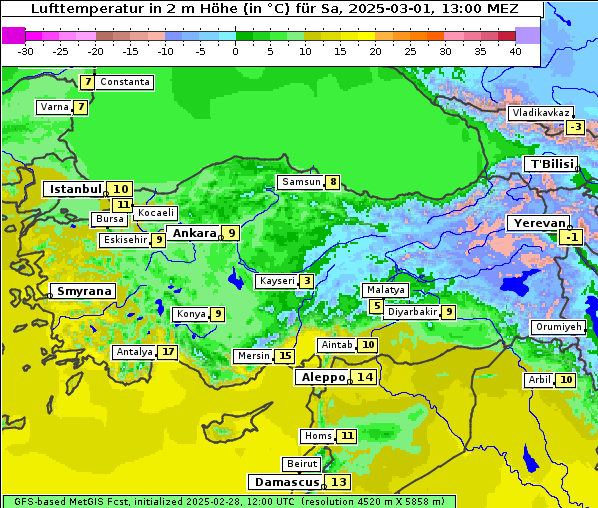 Temperatur, 1. 3. 2025