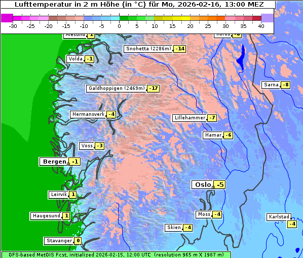 Temperatur, 16. 2. 2026