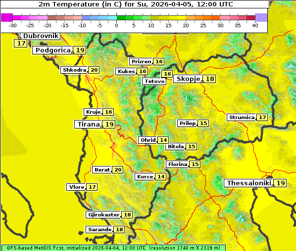 Temperatur, 5. 4. 2026