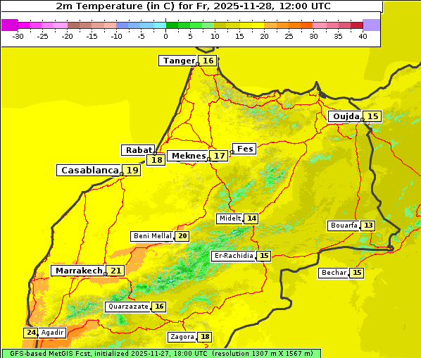 Temperatur, 28. 11. 2025