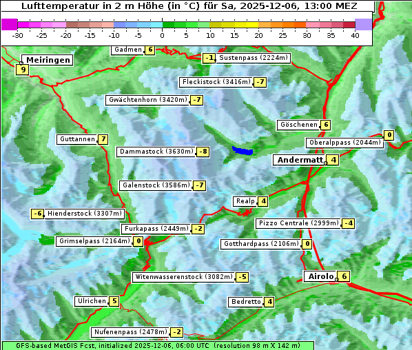 Temperatur, 6. 12. 2025