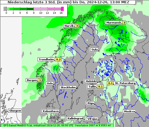 Niederschlag, 26. 12. 2024
