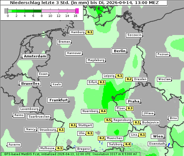Niederschlag, 14. 4. 2026