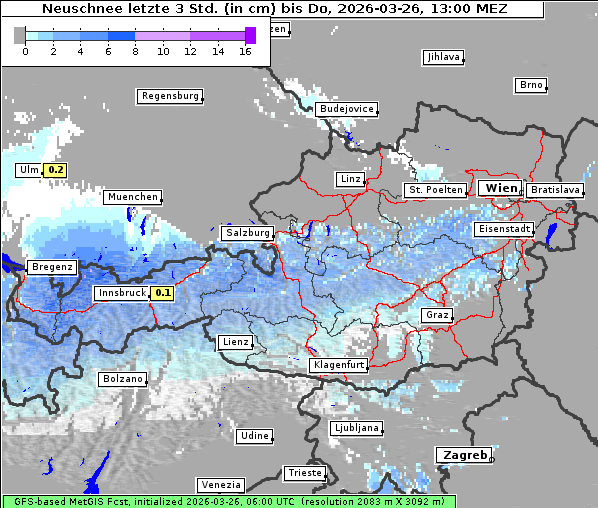 Neuschnee, 26. 3. 2026