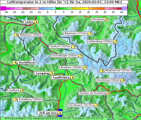 Temperatur, 7. 2. 2026