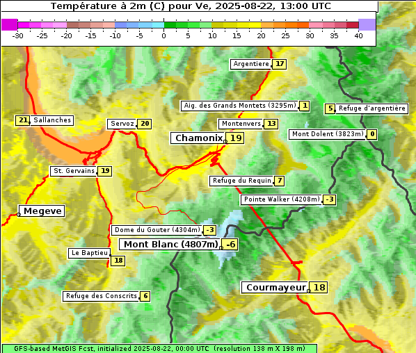 Temperatur, 22. 8. 2025