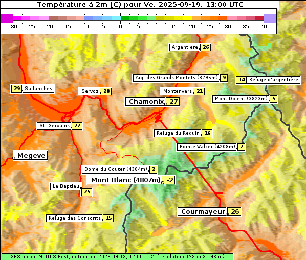 Temperatur, 19. 9. 2025