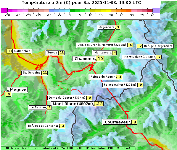 Temperatur, 8. 11. 2025