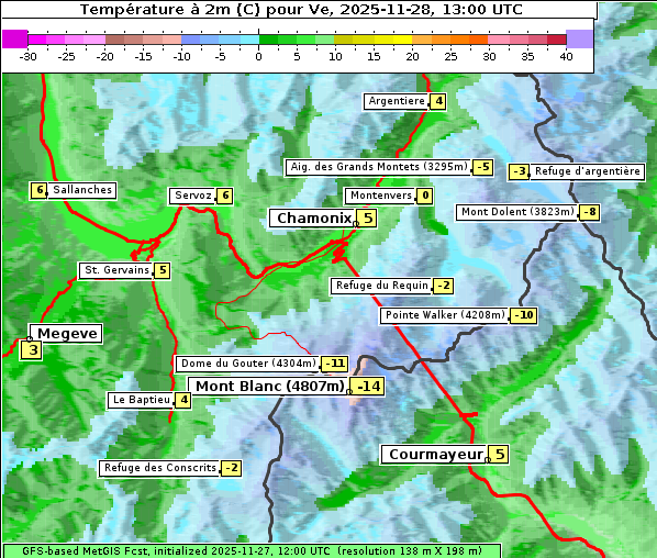Temperatur, 28. 11. 2025