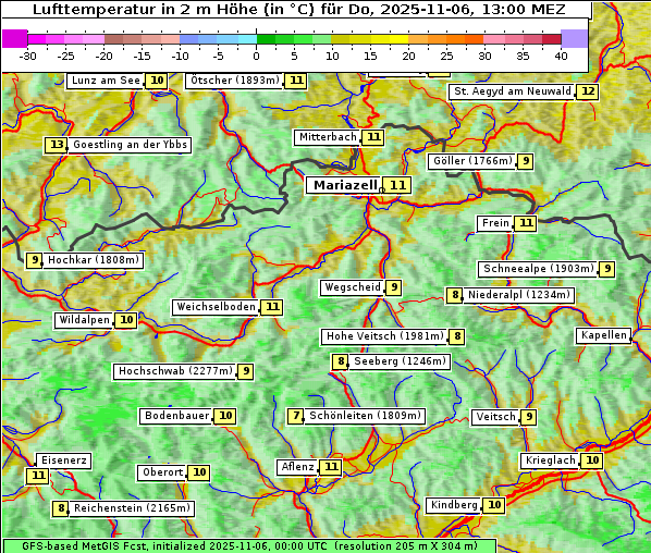 Temperatur, 6. 11. 2025