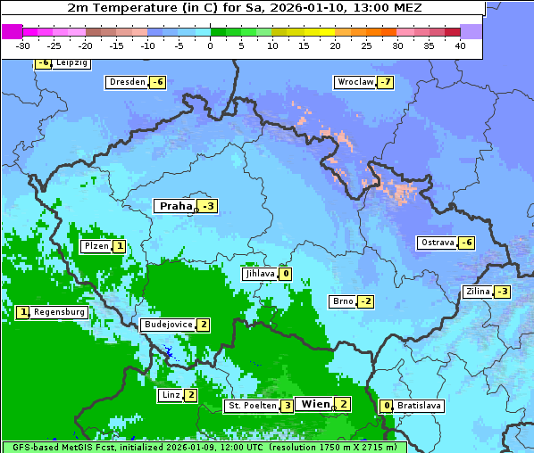Temperatur, 10. 1. 2026