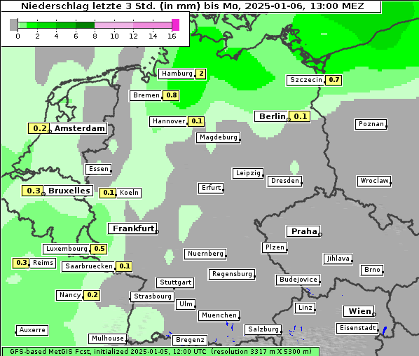 Niederschlag, 6. 1. 2025