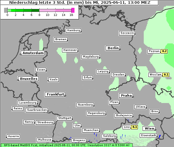 Niederschlag, 11. 6. 2025