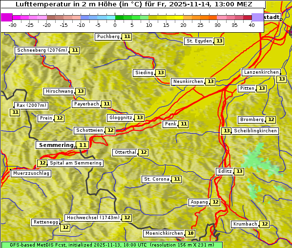 Temperatur, 14. 11. 2025