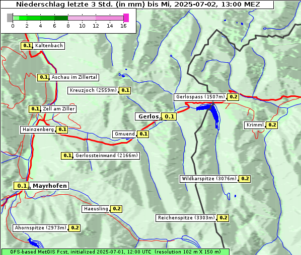 Niederschlag, 2. 7. 2025