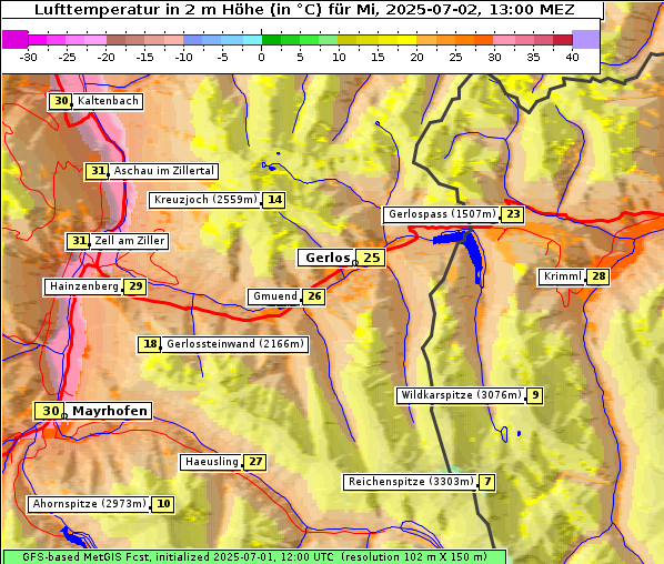 Temperatur, 2. 7. 2025
