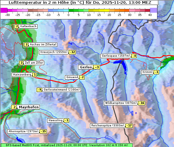 Temperatur, 20. 11. 2025