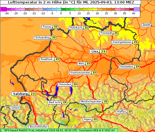 Temperatur, 3. 9. 2025