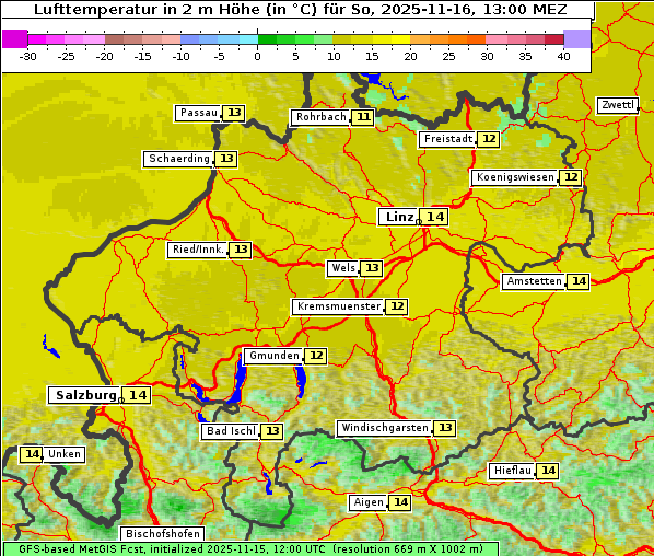 Temperatur, 16. 11. 2025