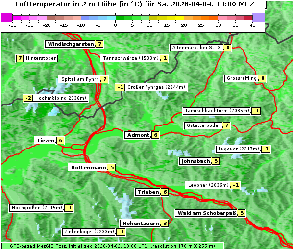 Temperatur, 4. 4. 2026