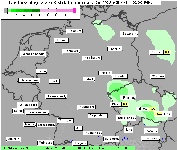 Niederschlag, 1. 5. 2025