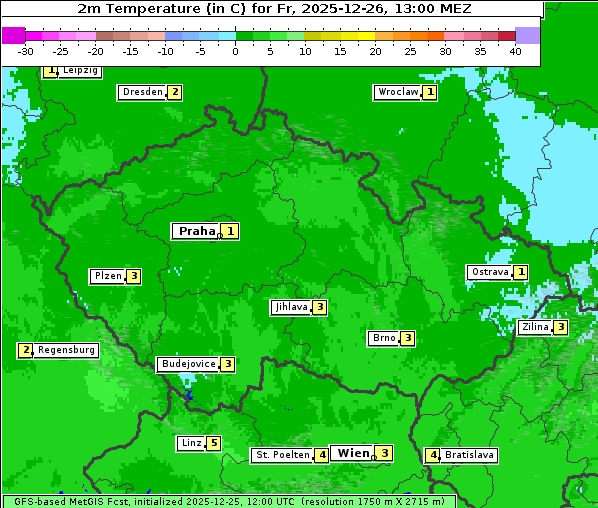 Temperatur, 26. 12. 2025