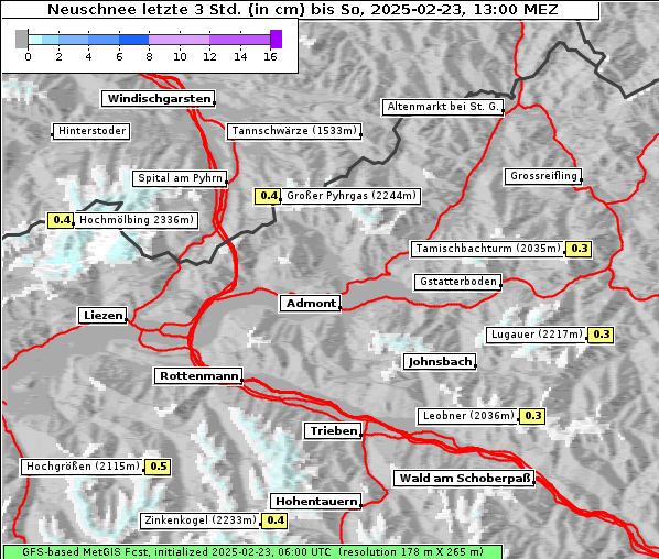 Neuschnee, 23. 2. 2025