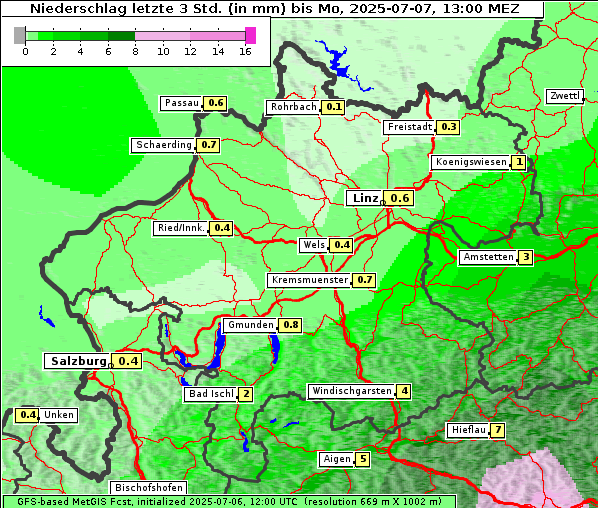 Niederschlag, 7. 7. 2025