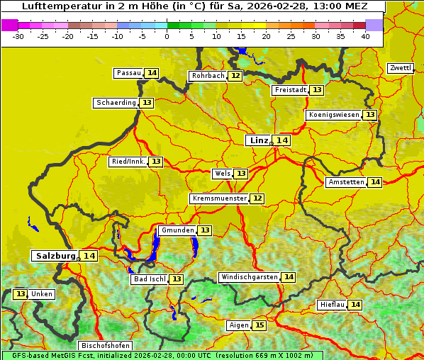 Temperatur, 28. 2. 2026