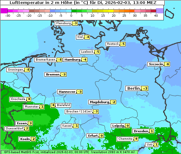 Temperatur, 3. 2. 2026