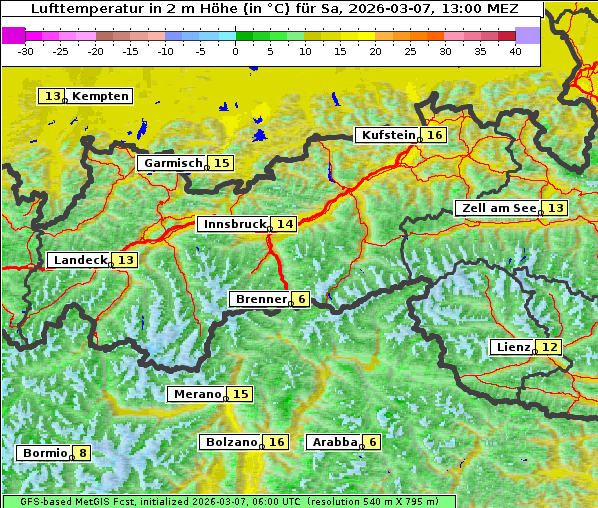 Temperatur, 7. 3. 2026