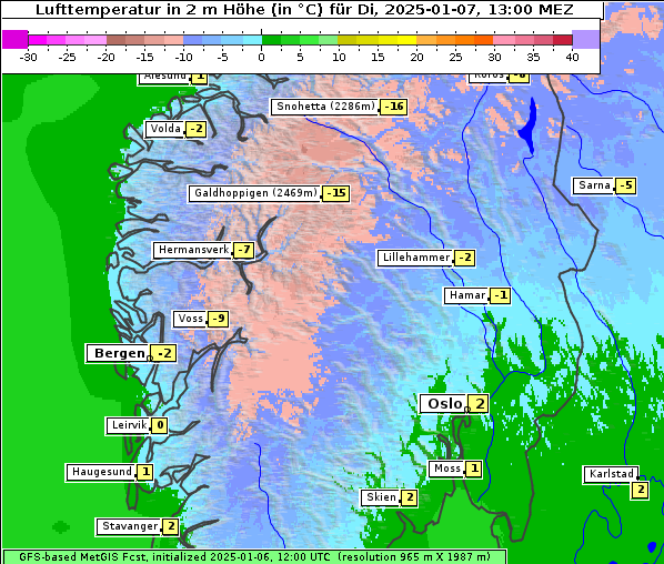 Temperatur, 7. 1. 2025