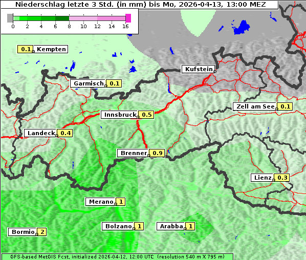 Niederschlag, 13. 4. 2026