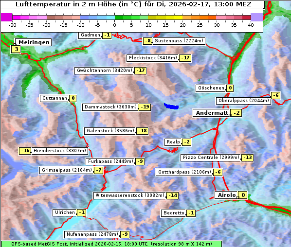 Temperatur, 17. 2. 2026
