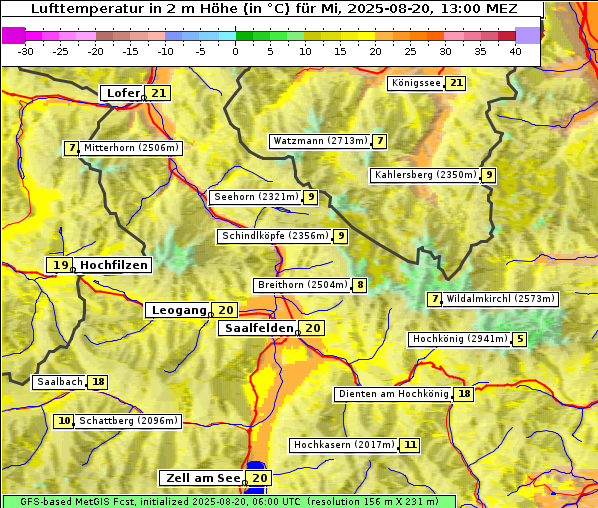 Temperatur, 20. 8. 2025