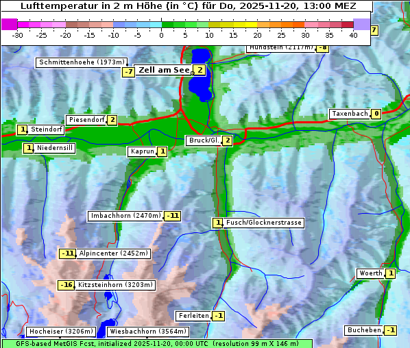 Temperatur, 20. 11. 2025