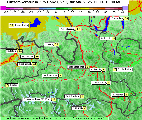 Temperatur, 8. 12. 2025