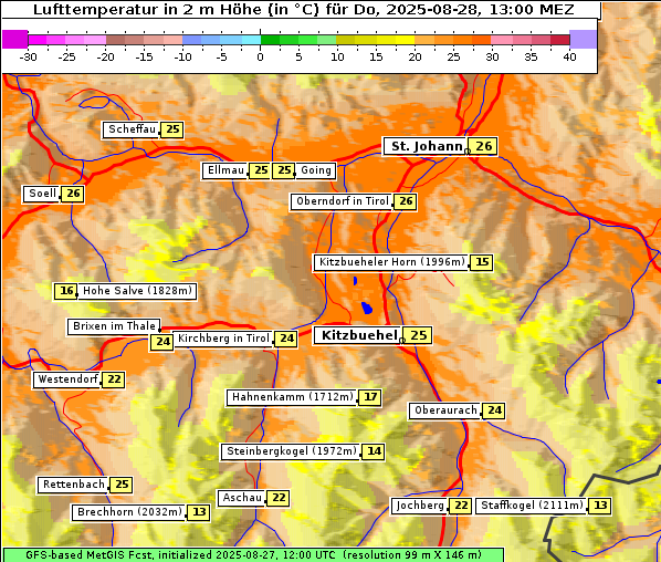 Temperatur, 28. 8. 2025
