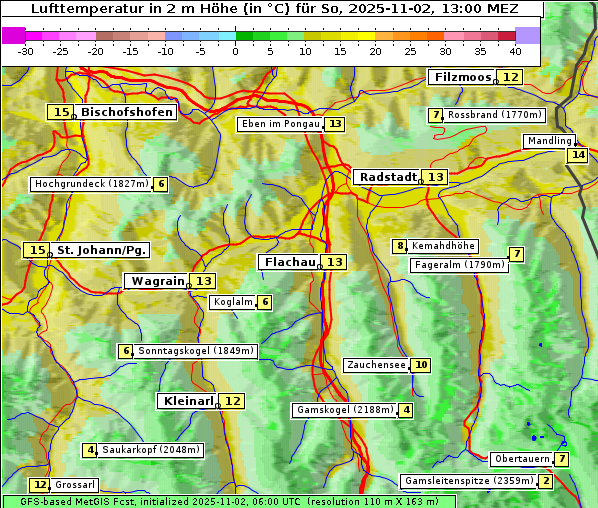 Temperatur, 2. 11. 2025