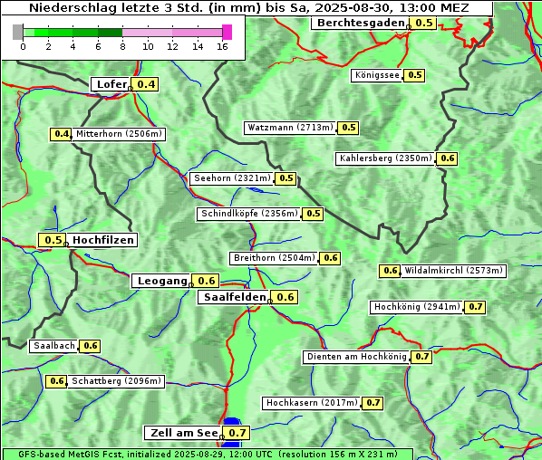 Niederschlag, 30. 8. 2025