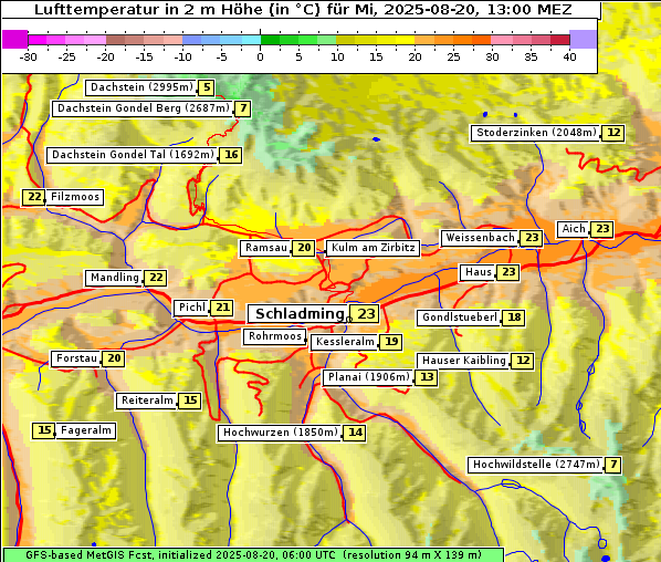 Temperatur, 20. 8. 2025
